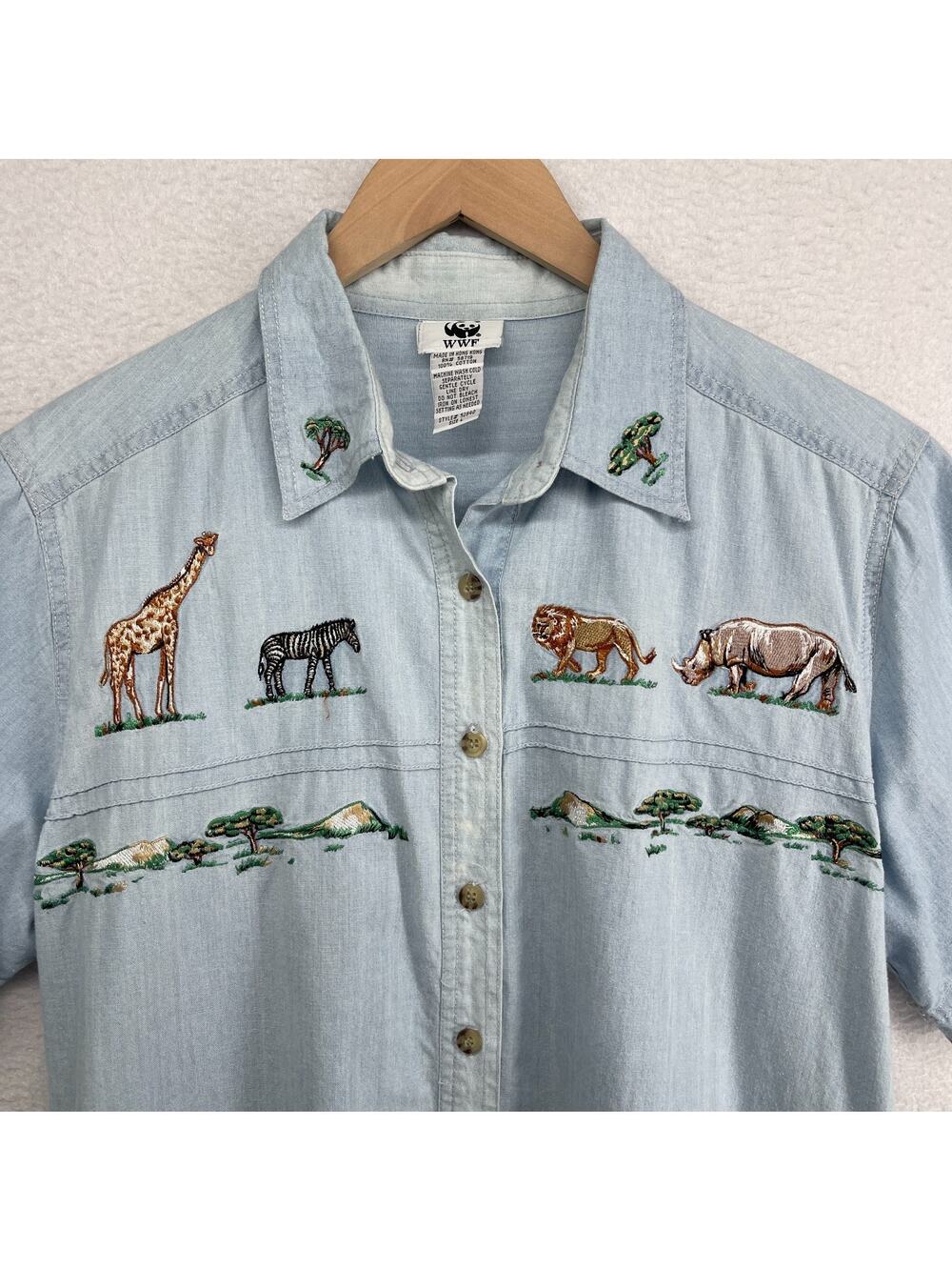 WWF Shirt Women L World Wildlife Fund 80s Nature Endangered Species Panda VTG HK